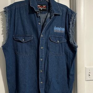 Denim Sleeveless Shirt